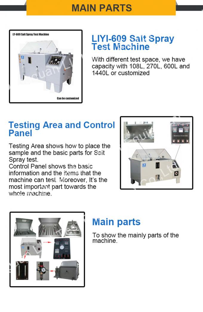 Camera di prova di corrosione dello spruzzo di sale del laboratorio, tester di resistenza della foschia del sale 2
